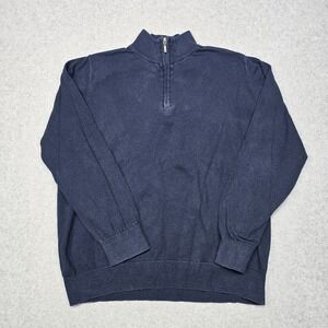 L.L. Bean Men's XL Cotton Cashmere Blend 1/4 Zip Pullover Knit Sweater Blue